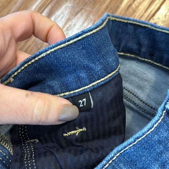 7 for all mankind Josephine high rise straight crop chewed hem jeans 27 - Picture 9 of 13